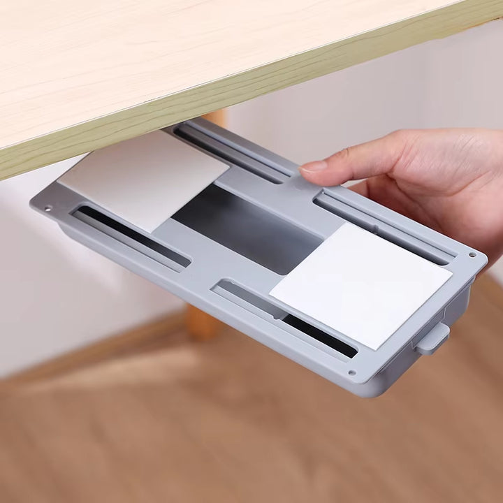 Desk Table Storage Drawer Organizer Box under Desk Stand Self-Adhesive Under-Drawer Storage Pen Holder Desk Organizer