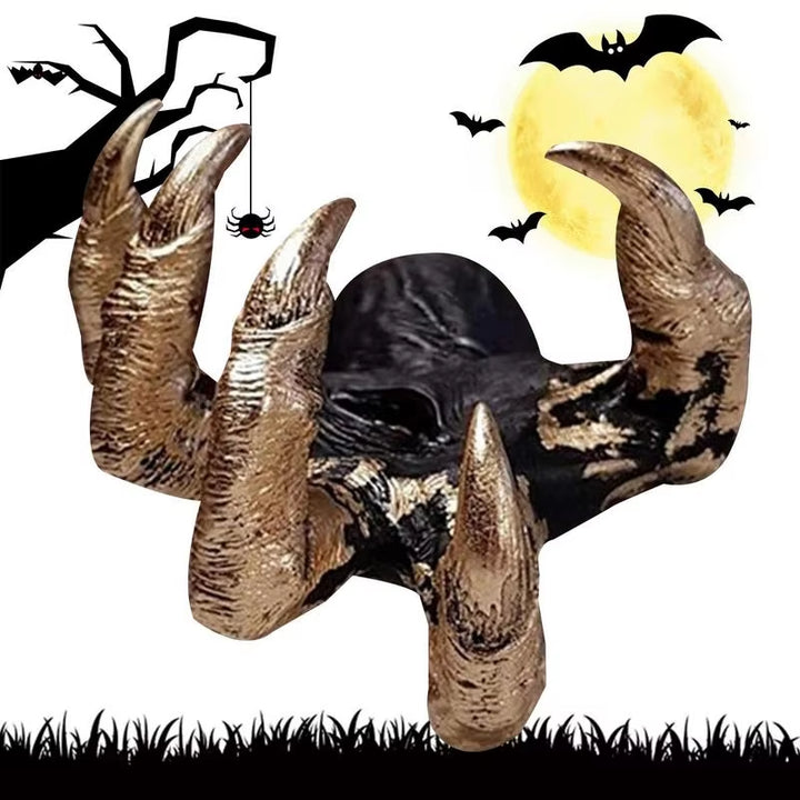 Halloween Decoration Demon Hand Decor Witchy Wall Decor Golden Claws Devil Hand with Strong Resin for Study Aisle Living Room