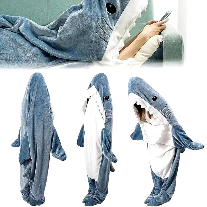  One-Piece Blanket Pajamas - Shark