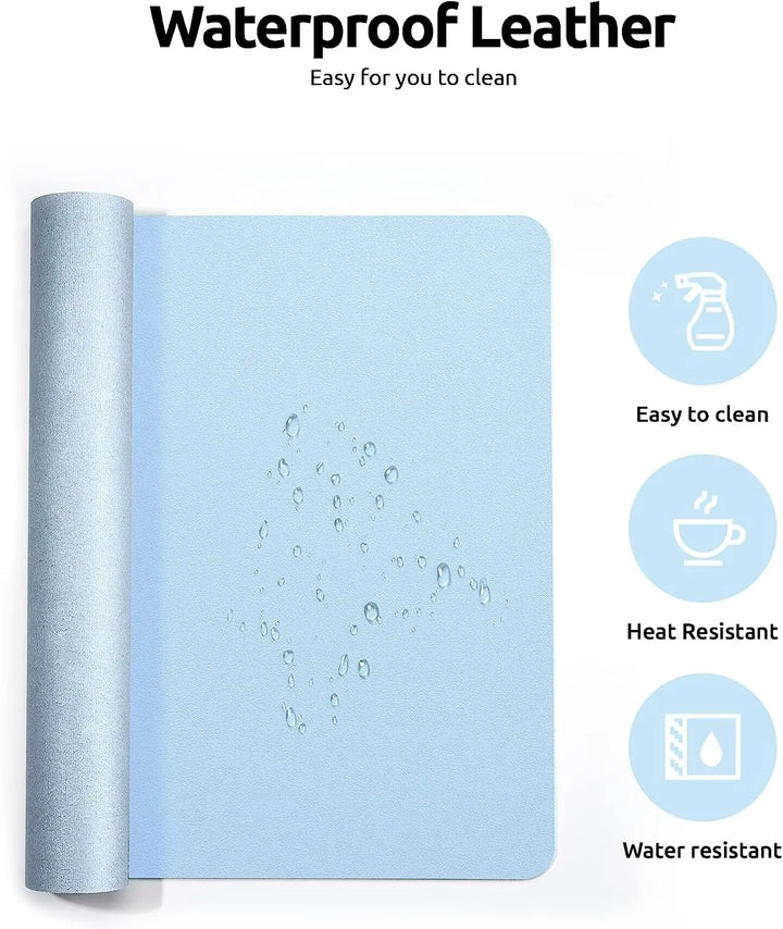 Office Desk Mat,Non-Slip PU Leather Desk Blotter, Computer Desk Pad, Waterproof Desk Writing Pad for Office and Home 60Cm X 35Cm