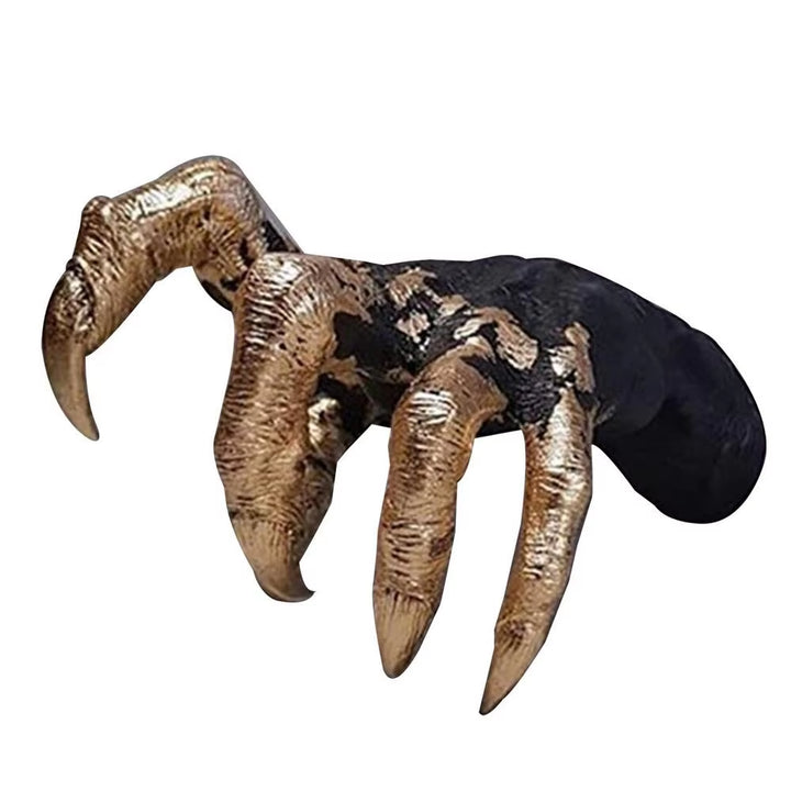 Halloween Decoration Demon Hand Decor Witchy Wall Decor Golden Claws Devil Hand with Strong Resin for Study Aisle Living Room