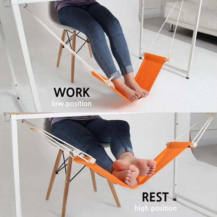 Under-Desk Foot Hammock Office Adjustable Home Office Study Footrest Desk Swing