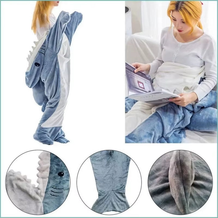  One-Piece Blanket Pajamas - Shark